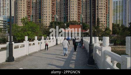 Sha Tin, Hong Kong 14 marzo 2021: Parco centrale a Sha Tin di Hong Kong Foto Stock