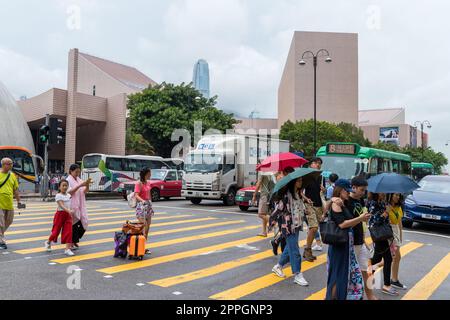 Hong Kong 17 agosto 2018: Tsim Sha Tsui nella città di Hong Kong Foto Stock