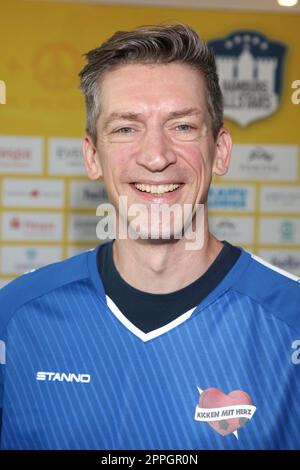 Steffen Hallaschka, Pressekonferenz Kicken mit Herz, Kaifu Lodge Hamburg, 23.08.2022 Foto Stock