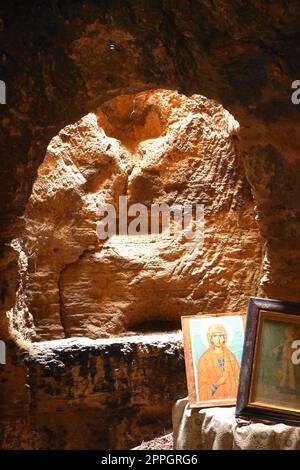 Catacombe di Agia Solomoni, Paphos, Repubblica di Cipro Foto Stock