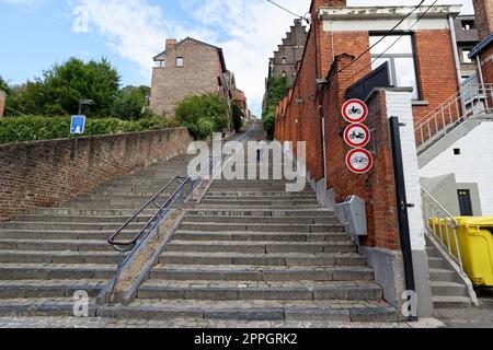 Montagne de Bueren famosa stazione di 374 passi a Liegi Foto Stock