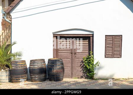 Cantine vinicole a Villanykovesd, Villany, Ungheria Foto Stock