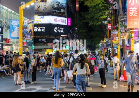 Taipei, Taiwan 22 agosto 2022: Ximending Street a Taiwan Foto Stock