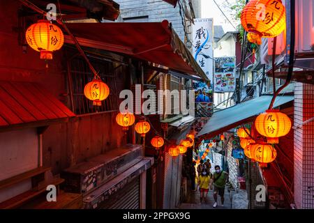 Jiufen, Taiwan 07 agosto 2022: Jiufen Old Street a Taiwan Foto Stock