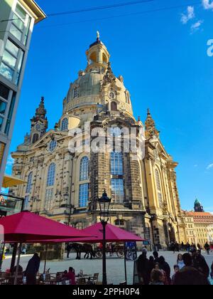 Chiesa Frauenkirche a Dresda, Germania Foto Stock