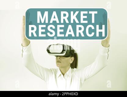 Testo di scrittura a mano Ricerca di mercato. Vetrina aziendale raccolta di informazioni sulle esigenze e le preferenze dei consumatori Foto Stock