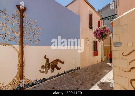 Mosaici di Ile Penotte a Les Sables d Olonne, Francia Foto Stock