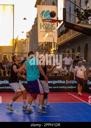 Pallacanestro 3x3 a Lubiana Foto Stock