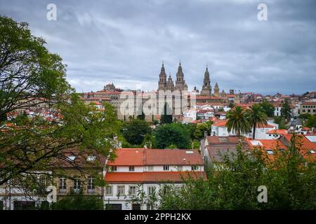 Parco Alameda e vista sulla città, Santiago de Compostela, Galizia, Spagna Foto Stock