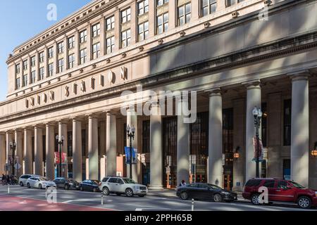 Ingresso della union Station a chicago, Illinois Foto Stock