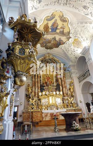 Barocke Pracht in der Klosterkirche Abtei St Georgenberg Foto Stock