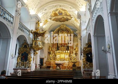Barocke Pracht in der Klosterkirche Abtei St Georgenberg Foto Stock