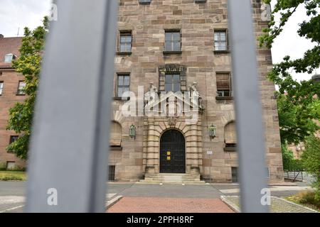 Memorium dei processi di Norimberga, i primi processi penali prima di un tribunale militare internazionale hanno avuto luogo qui nella sala del tribunale della giuria 600 Foto Stock