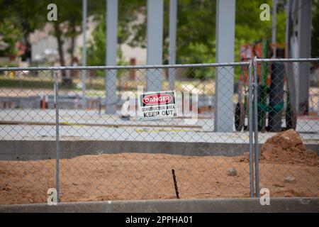 Area di costruzione recintata Foto Stock