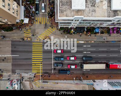Mong Kok, Hong Kong 18 gennaio 2022: Vista dall'alto della città di Hong Kong Foto Stock