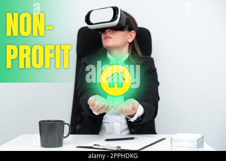 Ispirazione che mostra segno non profit. Approccio aziendale che fornisce prodotti o servizi senza dover pagare in cambio Foto Stock