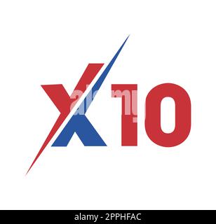 Lettere iniziali del logo monogramma X10 Illustrazione Vettoriale