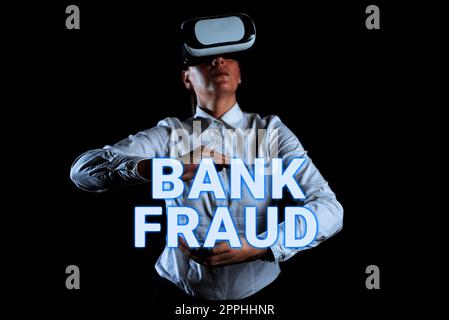 Ispirazione che mostra il segno frode bancaria. Idea di business perversione intenzionale della verità per indurre un altro a parte con qualcosa Foto Stock