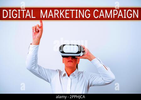 Testo scritto a mano Campagna di marketing digitale. Approccio aziendale promozione dei social media gestione dei contenuti Foto Stock