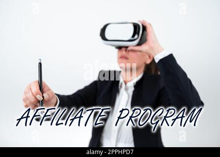 Testo di scrittura programma della filiale. Foto concettuale piattaforma automatizzata di due o più parti associate Foto Stock