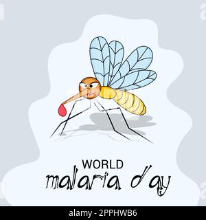 Illustrazione vettoriale di un contesto per la Giornata Mondiale della malaria. Foto Stock