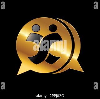 Illustrazione vettore logo Golden Circle Chat Illustrazione Vettoriale