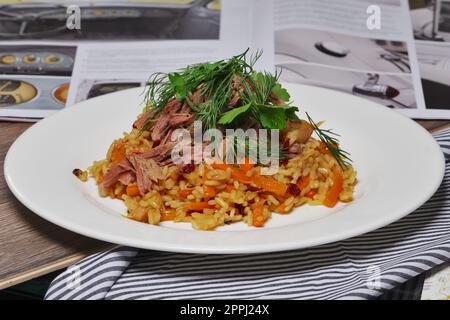 pilaf con manzo Foto Stock
