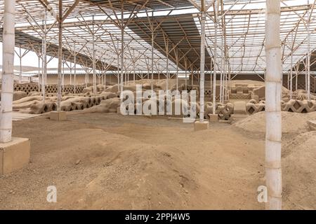 Città sacra di Caral-Supe sito archeologico in Perù Foto Stock