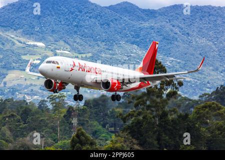 Avianca Airbus A320 all'aeroporto Medellin Rionegro in Colombia Foto Stock