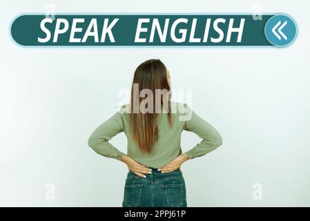 Il testo scritto a mano parla inglese. Business Concept Study Another Foreign Language Corsi verbali online Foto Stock