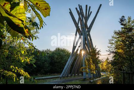 Kyrill Gate, Brilon, Sauerland, Germania Foto Stock