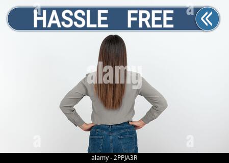 Didascalia concettuale senza problemi. Idea di affari senza avere una situazione o un problema difficili da affrontare Foto Stock