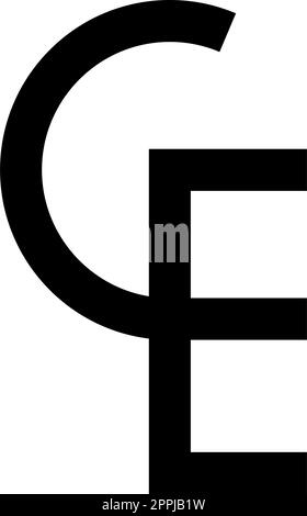 Simbolo della valuta euro ECU simbolo europeo ecu CE icona ce colore nero illustrazione vettoriale immagine stile piatto Illustrazione Vettoriale