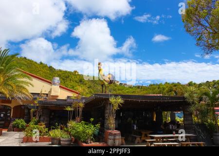 Centro Charlotte Amalie e quartiere dello shopping al porto Foto Stock