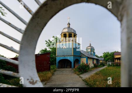 La vecchia chiesa di Mila 23 nel Delta del Danubio in Romania Foto Stock