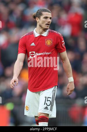 Andreas Pereira del Manchester United durante la fa Cup - incontro di calcio semifinale tra Brighton e Hove Albion contro il Manchester United a Wemble Foto Stock