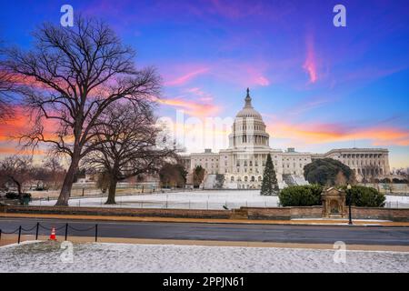 Campidoglio di Washington DC in inverno Foto Stock