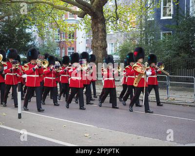 Banda Grenatier Guard a Londra Foto Stock