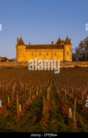 Chateau de Rully castello, Saone-et-Loire dipartimento, Borgogna, Francia Foto Stock