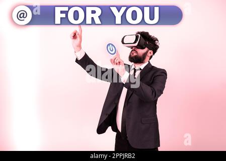 Visualizzazione concettuale per te. Approccio aziendale regalo fatto appositamente speciale consegna carta di saluto thankfulness Foto Stock