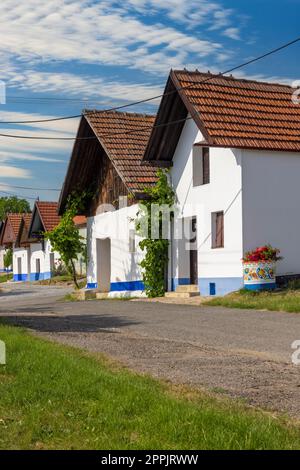 Cantine tradizionali a Blatnice pod Svatym Antoninkem, Slovacko, Moravia Meridionale, Repubblica Ceca Foto Stock