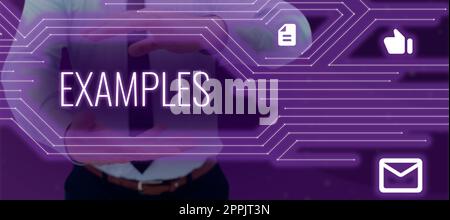 Esempi di testo di scrittura a mano. Esempio di foto del concetto aziendale modello da seguire spiegazione della guida, ad esempio Foto Stock