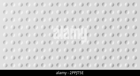 Polmonorfismo bianco 3D cerchi geometrici con ombre. Sfondo morbido minimalista. Forme geometriche rotonde. Struttura della sfera di golf. Ripetizione senza giunture vettoriale. Illustrazione Vettoriale
