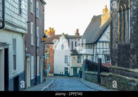 NORWICH, INGHILTERRA, Regno Unito - 29 DICEMBRE 2013: Architettura nel centro storico di Norwick, Norfolk, Inghilterra, Regno Unito Foto Stock