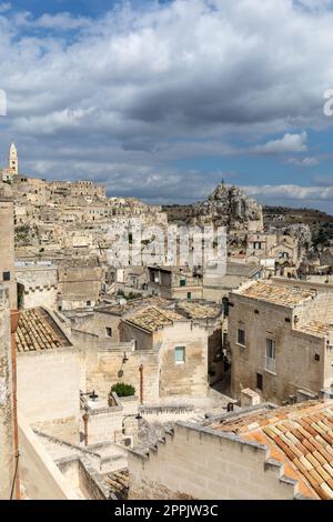 Vista sui Sassi di Matera un quartiere storico della città di Matera, Foto Stock