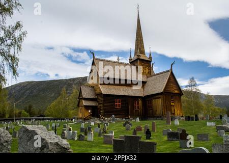 Stave Church di Lom, Norvegia Foto Stock