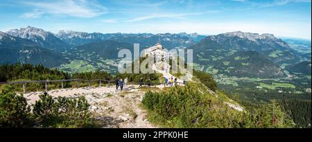 Vista dal Kehlsteinhaus verso le Alpi, Obersalzberg Foto Stock