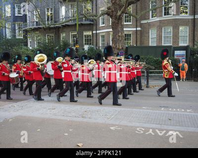 Banda Grenatier Guard a Londra Foto Stock