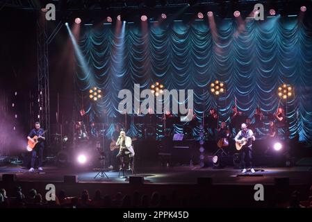 La band Moda' si esibisce durante il concerto dal vivo presso l'Auditorium Parco della Musica di Roma, il 23 aprile 2023 Foto Stock