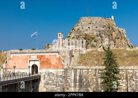 Vecchia fortezza a Kerkyra, Corfù Foto Stock